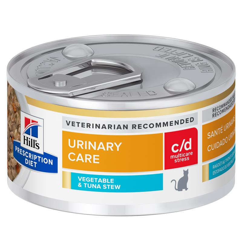 忠愛動物醫院,希爾斯Hill's貓泌尿處方 c/d 全效 紓解緊迫 鮪魚燉蔬菜罐頭 82g