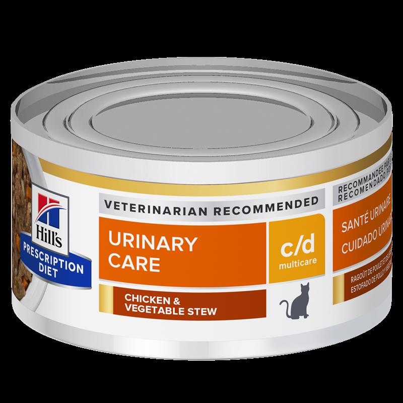 忠愛動物醫院,希爾斯Hill's貓泌尿處方 c/d 全效 雞肉燉蔬菜罐頭 82g