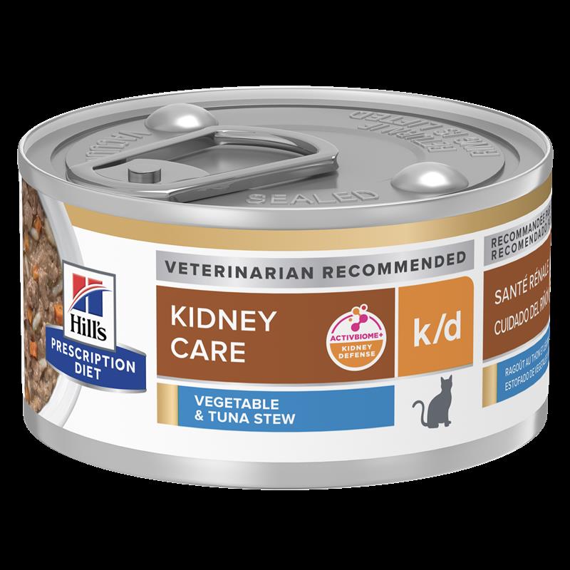 忠愛動物醫院,希爾斯Hill's貓腎臟處方k/d鮪魚燉蔬菜罐頭 82g