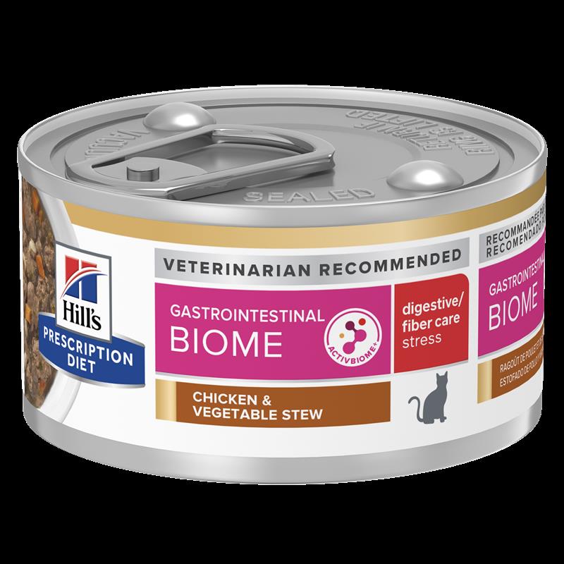忠愛動物醫院,希爾斯Hill's貓腸位處方GI Biome健康腸菌叢 紓解緊迫 雞肉燉蔬菜罐頭82g