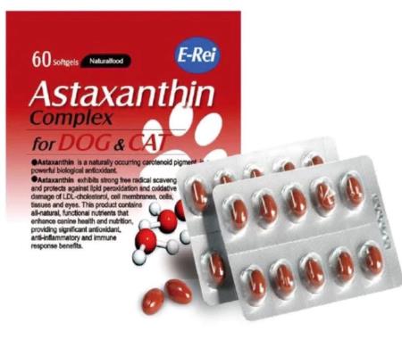 忠愛動物醫院,複⽅蝦紅素 60粒 眼睛保健 心血管保健 皮毛健康 中樞神經 E-Rei 益瑞