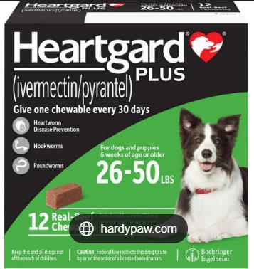 犬新寶 Heartgard 11.5~22.7公斤 6顆/盒 犬用 除心絲蟲 蛔蟲 鉤蟲,忠愛動物醫院