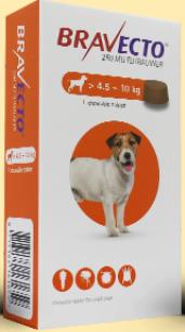 一錠除（小型犬）4.5~10KG 除 跳蚤 壁蝨 毛囊蟲 12週用一次 BRAVECTO,忠愛動物醫院