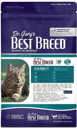 忠愛動物醫院,BEST BREED 格瑞醫生 無穀成貓均衡配方 (4磅/1.8kg) WDJ推薦